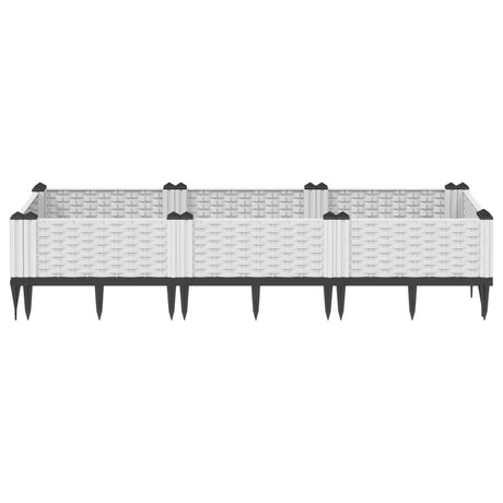 Vidaxx plantekasse med pløkke 125x40x28,5 cm polypropylen hvid