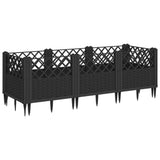 Vidaxx plantekasse med pløkke 123,5x43,5x43,5 cm polypropylen sort