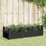Vidaxx plantekasse med pløkke 123,5x43,5x43,5 cm polypropylen sort