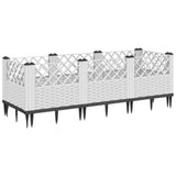 Vidaxx plantekasse med pløkke 123,5x43,5x43,5 cm polypropylen hvid