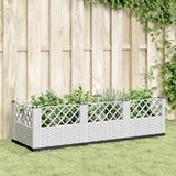 Vidaxx plantekasse med pløkke 123,5x43,5x43,5 cm polypropylen hvid