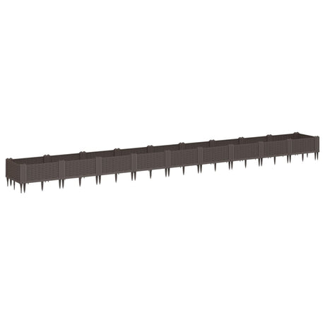 Vidaxx plantekasse med pløkke 362,5x42,5x28,5 cm polypropylen brun