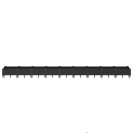 Vidaxx plantekasse med pløkke 362,5x42,5x28,5 cm polypropylen sort