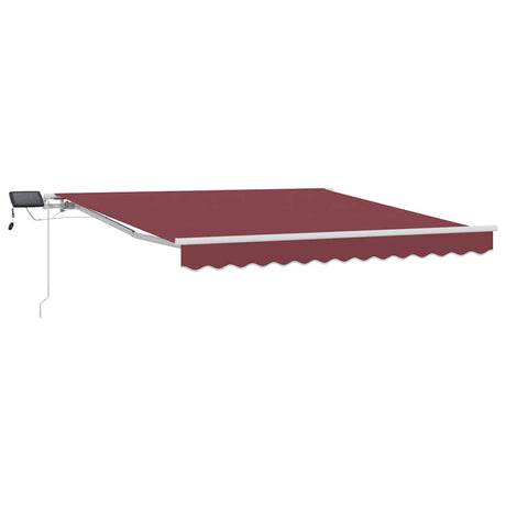 Vidaxl luifel handmatig uittrekbaar met led 300x250 cm bordeauxrood