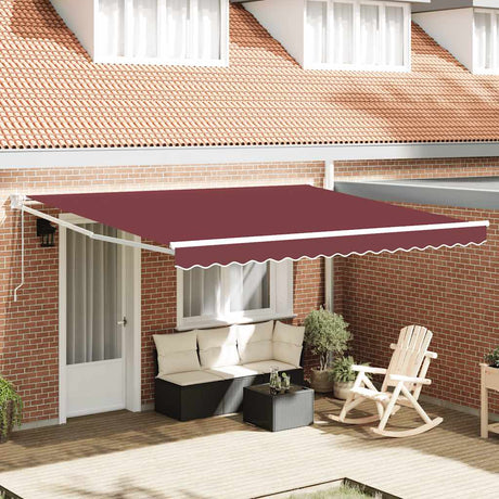 Vidaxl luifel automatisch uittrekbaar 400x300 cm bordeauxrood