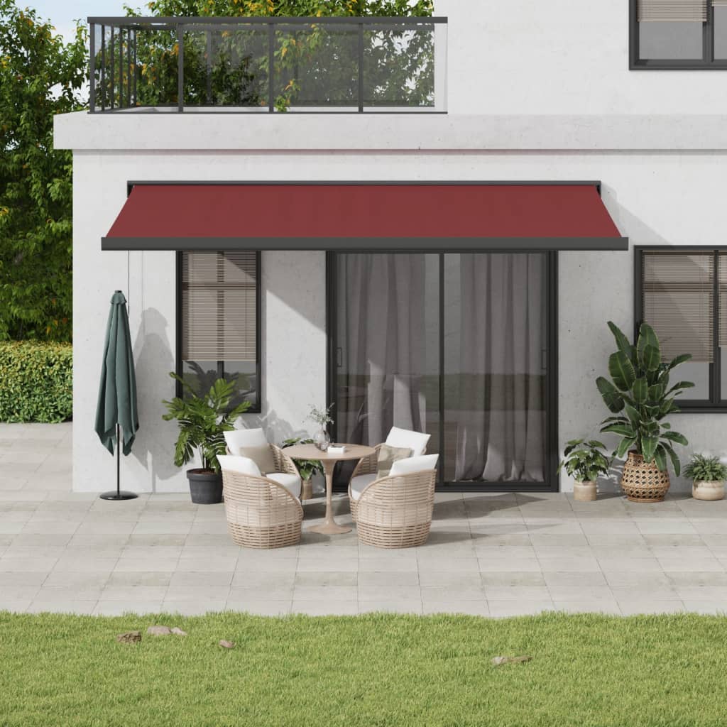 VidaXL Manuelt udtrækbart fortelt 500x300 cm bordeaux