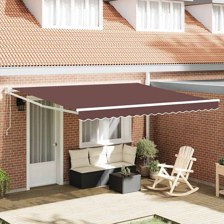 Vidaxl luifel automatisch uittrekbaar 400x300 cm bruin