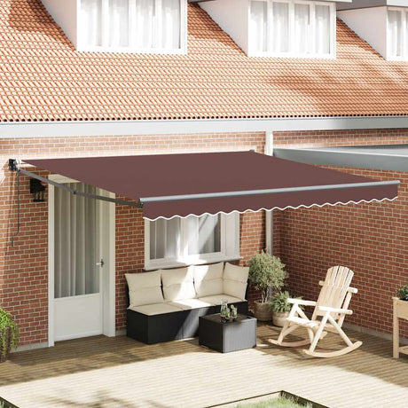 Vidaxl luifel automatisch uittrekbaar 400x300 cm bruin