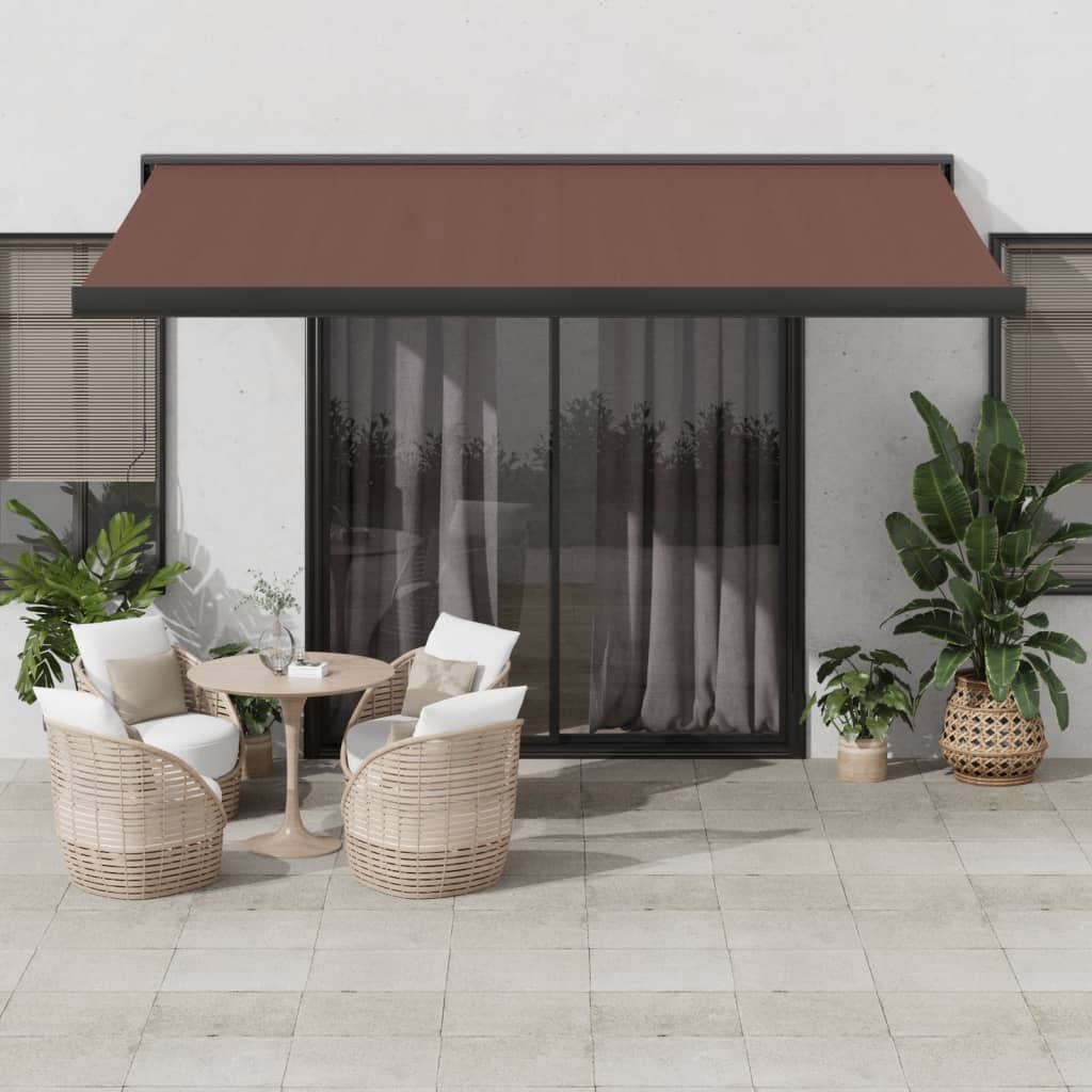 VidaXL Markise manuelt udtrækbart 450x300 cm brun