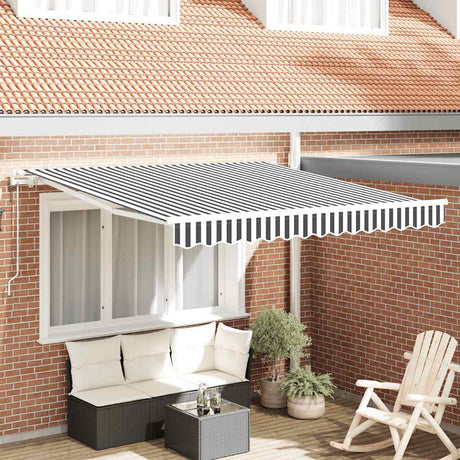 Vidaxl luifel automatisch uittrekbaar 300x250 cm antracietkleur en wit