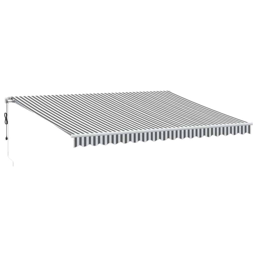 VidaXL Markise automatisk udtrækbar LED 450x300 cm antracit og hvid