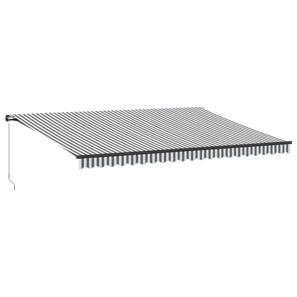 VidaXL Markise manuelt udtrækbart 500x350 cm antracit og hvid