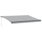 VidaXL Markise manuelt udtrækbart 500x350 cm antracit og hvid