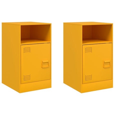 Vidaxl nachtkastjes 2 st 34,5x39x62 cm staal mosterdgeel