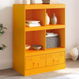 Vidaxl hoge kast 67x39x95 cm staal mosterdgeel