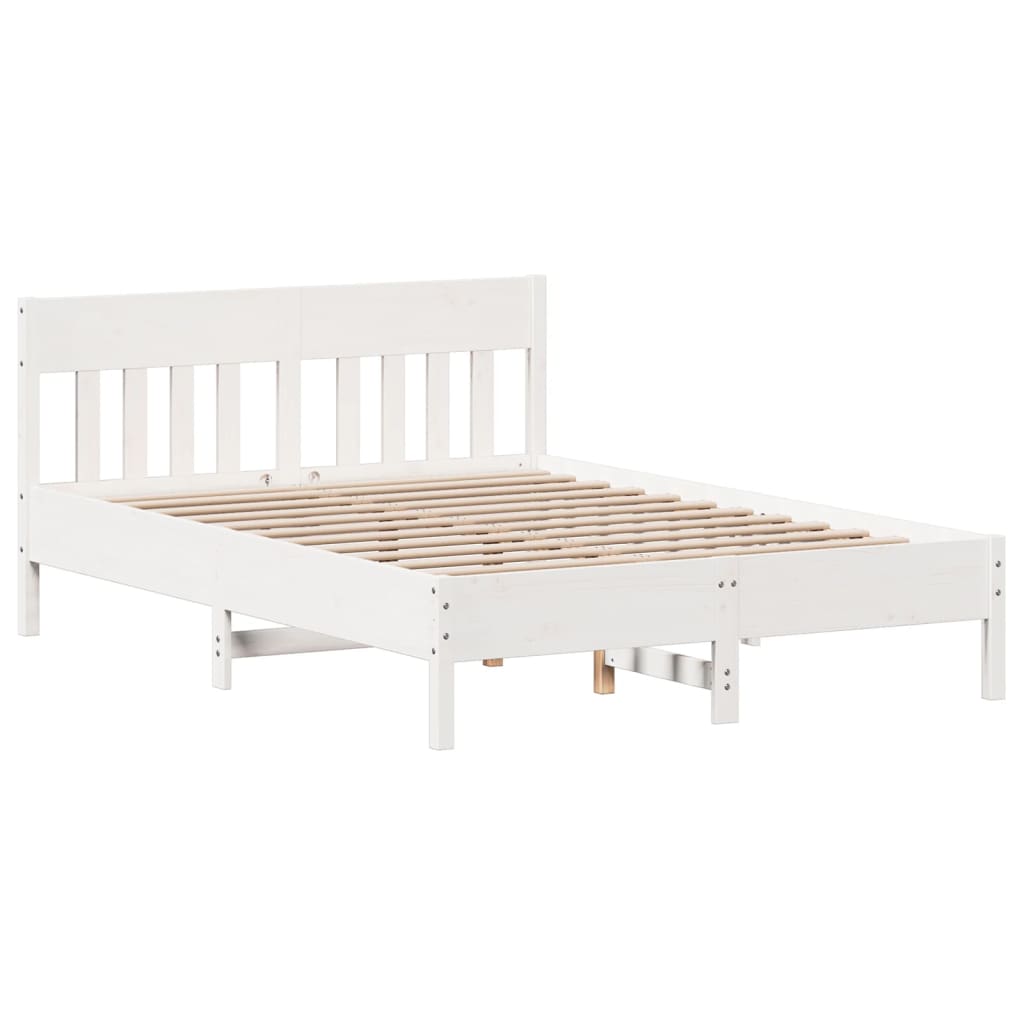 Vidaxl bedframe zonder matras massief grenenhout wit 135x190 cm