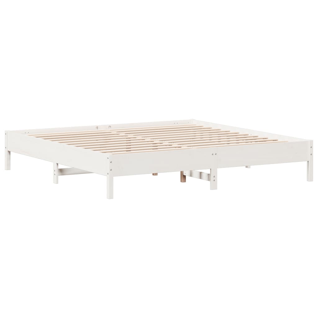 Vidaxl bedframe zonder matras massief grenenhout wit 200x200 cm