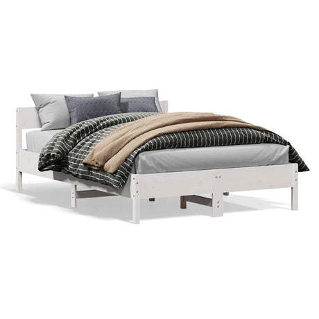 Vidaxl bedframe zonder matras massief grenenhout wit 140x200 cm