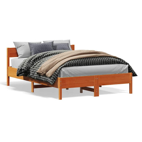 Vidaxl bedframe zonder matras massief grenenhout wasbruin 120x200 cm