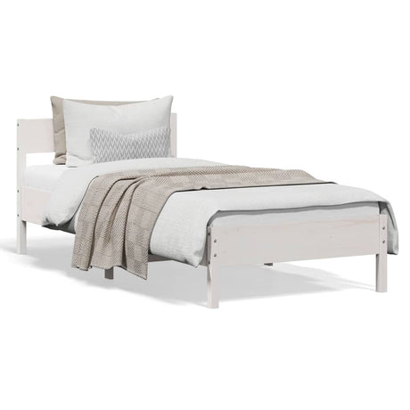 Vidaxl bedframe zonder matras massief grenenhout wit 90x200 cm
