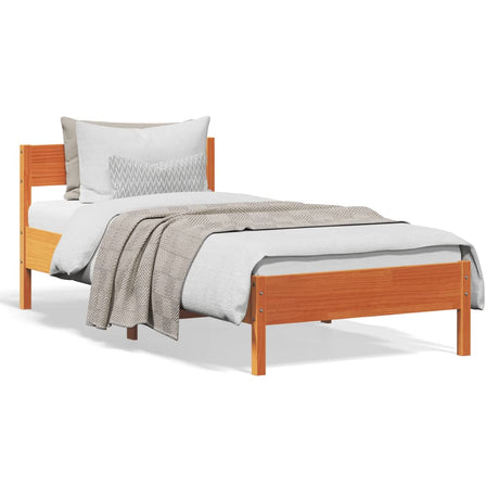 Vidaxl bedframe zonder matras massief grenenhout wasbruin 90x200 cm
