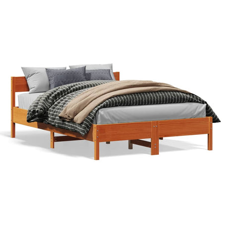 Vidaxl bed met matras massief grenenhout wasbruin 140x190 cm