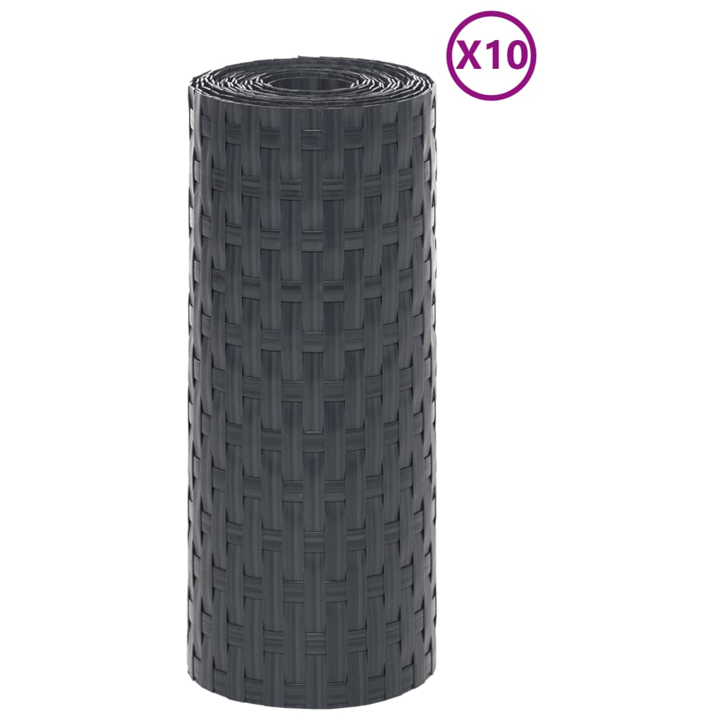 Vidaxx altanskærme 10 stk 255x19 cm polyrattan antracit