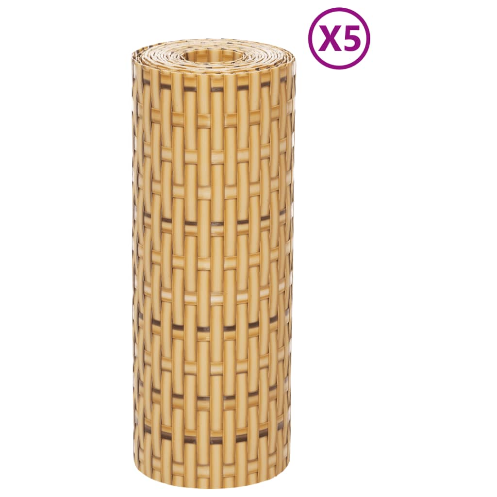 Vidaxx altanskærme 5 stk 255x19 cm polyrattan lysebrun