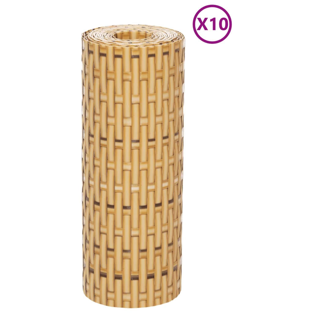 Vidaxx altanskærme 10 stk 255x19 cm polyrattan lysebrun
