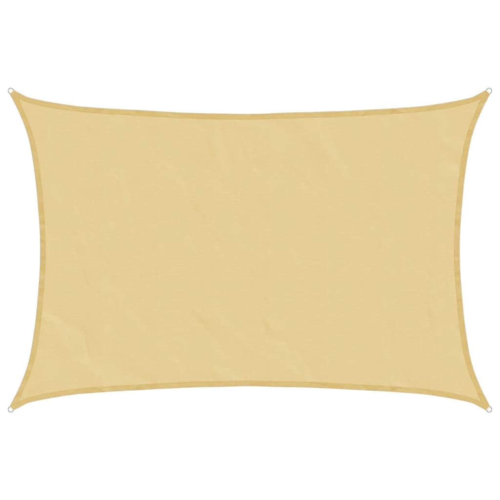 Vidaxl solsejl 5x3 m 100% polyester oxford sandfarvet