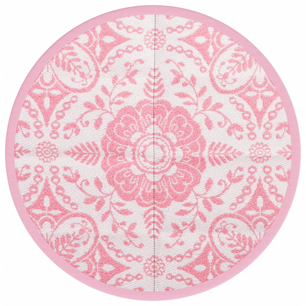 VidaXL Udendørs tæppe Ø160 cm polypropylen pink