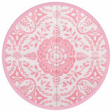 VidaXL Udendørs tæppe Ø160 cm polypropylen pink