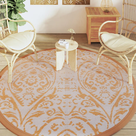 Vidaxx udendørs tæppe arakil ø200 cm polypropylen orange og hvid