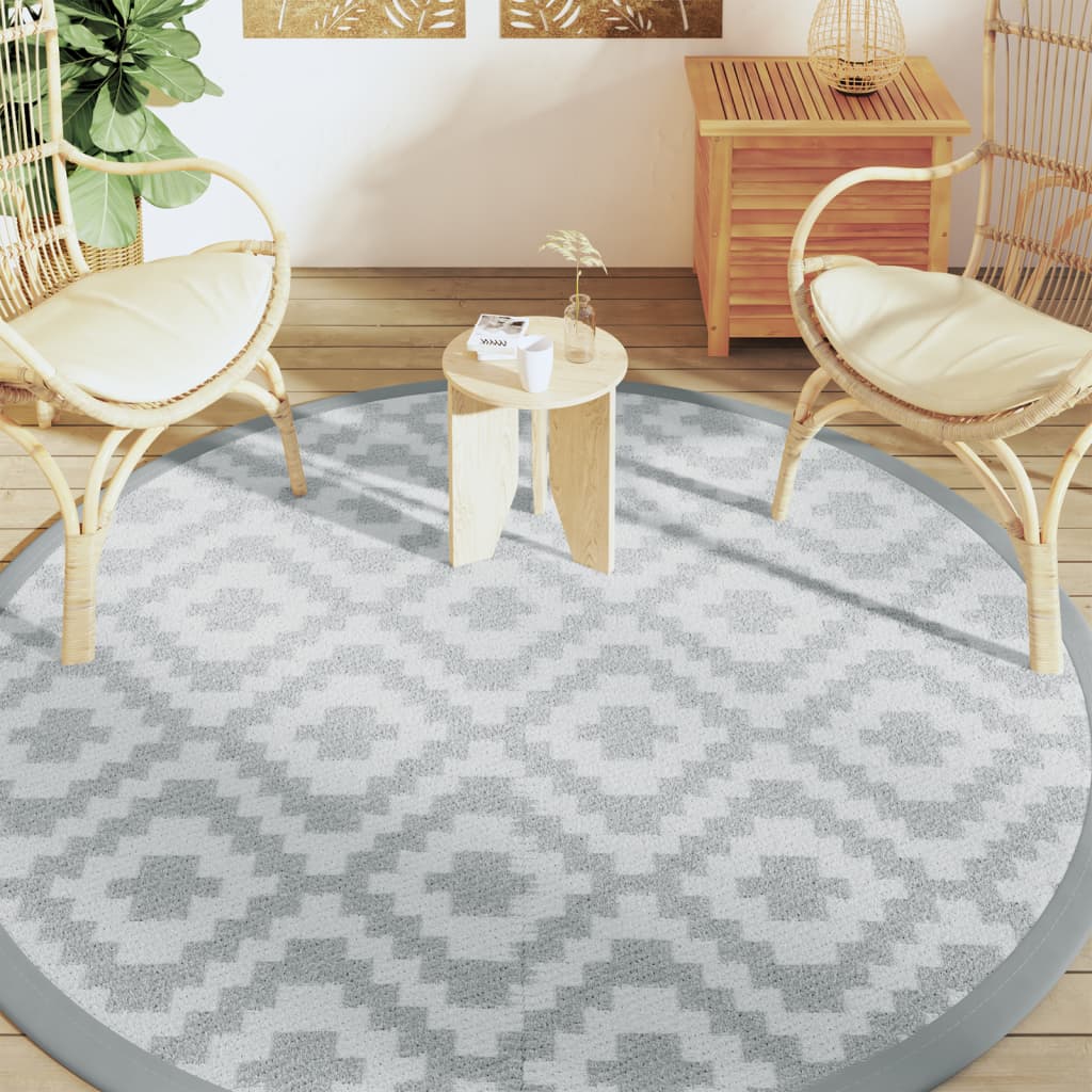 Vidaxx udendørs tæppe arakil ø 200 cm polypropylen grå