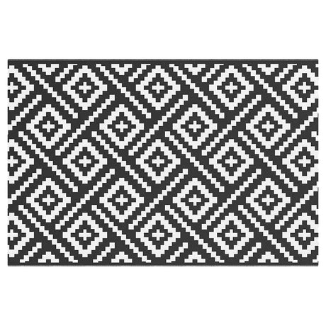 Vidaxl buitenkleed arakil 120x180 cm pp wit en zwart