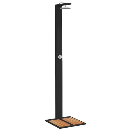 Vidaxx udendørs bruser 50x55x224 cm polyrattan og akacietræ sort
