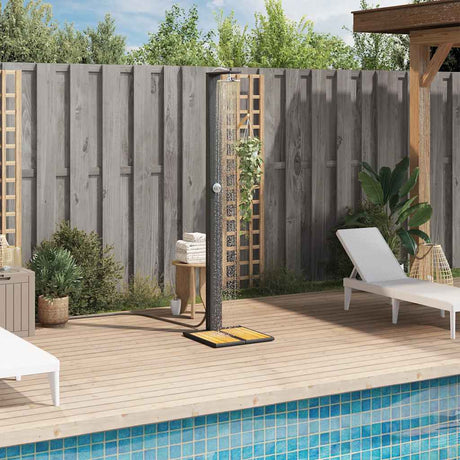Vidaxx udendørs bruser 50x55x224 cm polyrattan og akacietræ sort