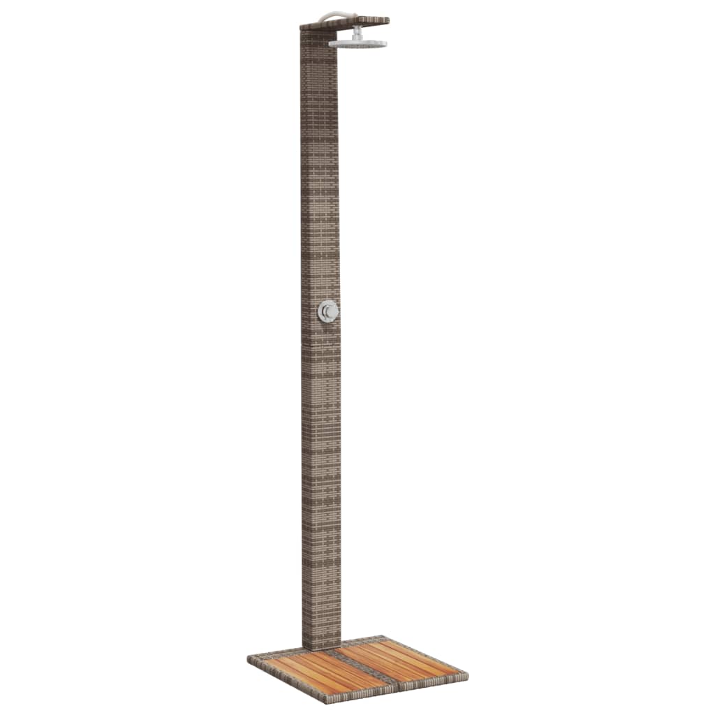 Vidaxx udendørs bruser 50x55x224 cm polyrattan og akacietræ grå