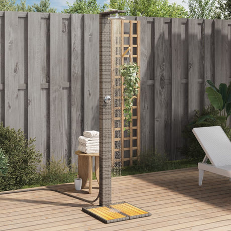 Vidaxx udendørs bruser 50x55x224 cm polyrattan og akacietræ grå