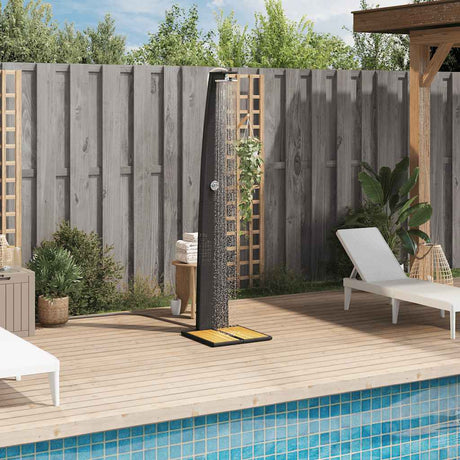 Vidaxx udendørs bruser 55x60x224 cm polyrattan og akacietræ sort