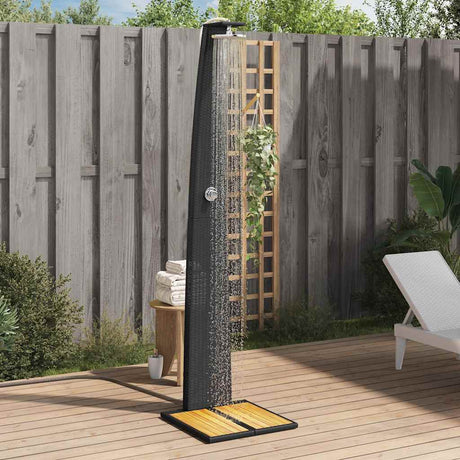Vidaxx udendørs bruser 55x60x224 cm polyrattan og akacietræ sort