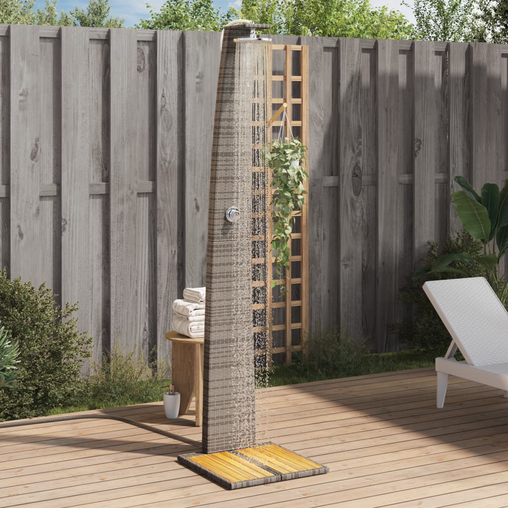 Vidaxx udendørs bruser 55x60x224 cm polyrattan og akacietræ grå
