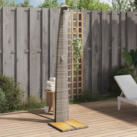 Vidaxx udendørs bruser 55x60x224 cm polyrattan og akacietræ grå