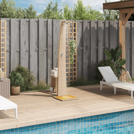 Vidaxx udendørs bruser 55x60x224 cm polyrattan og akacietræ beige
