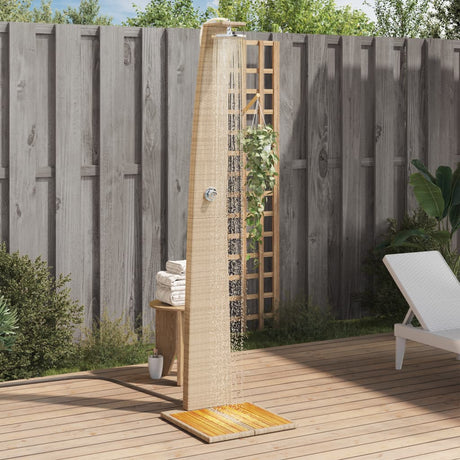 Vidaxx udendørs bruser 55x60x224 cm polyrattan og akacietræ beige