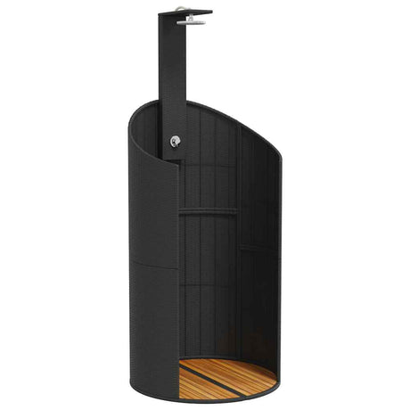 Vidaxx udendørs bruser 100x100x241,5 cm polyrattan og akacietræ sort