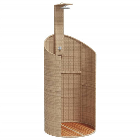 Vidaxx udendørs bruser 100x100x241,5 cm polyrattan og akacietræ beige