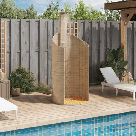 Vidaxx udendørs bruser 100x100x241,5 cm polyrattan og akacietræ beige
