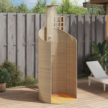 Vidaxx udendørs bruser 100x100x241,5 cm polyrattan og akacietræ beige