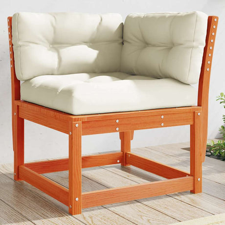 Vidaxl tuinhoekbank met kussens 73x73x78 cm grenenhout wasbruin